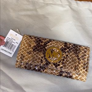 Michael Kors snakeskin wallet NWT